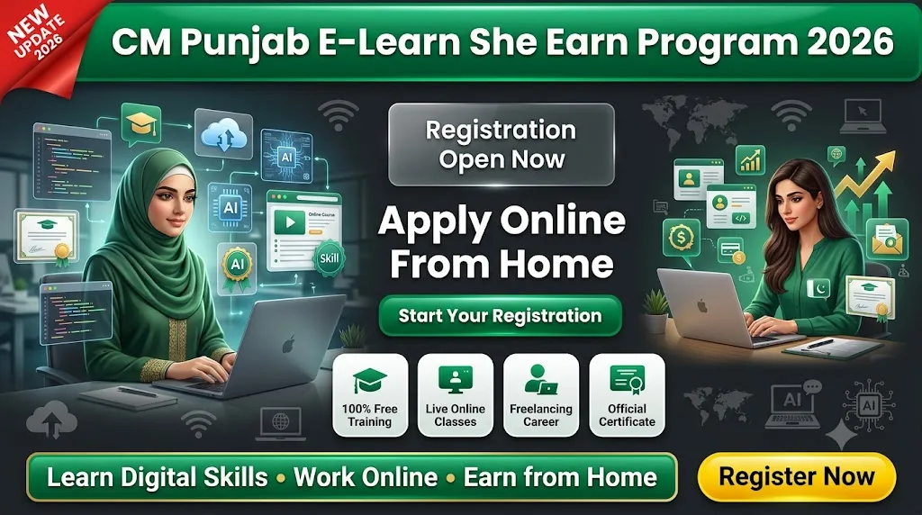 CM Punjab E Learn She Earn Program Registration