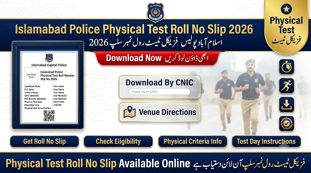 Islamabad Police Physical Test Roll No Slip 2026