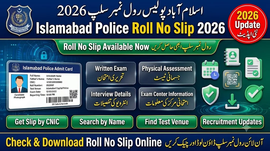 Islamabad Police Roll No Slip 2026 Physical & Written Test