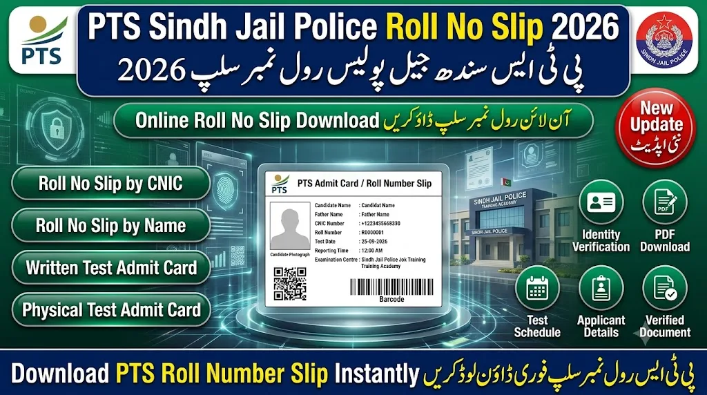 PTS Roll No Slip Sindh Jail Police